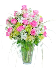 Pink and White  Elegance Vase